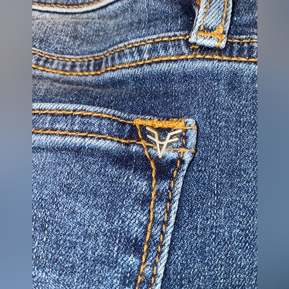 Vigoss Y2K Jeans Jagger Skinny Frayed Step Hem Racing Stripe Fading Sz W26 L2 - Picture 12 of 16